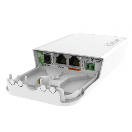 MikroTik mUPS, smart PoE injector with a 12 V battery connector